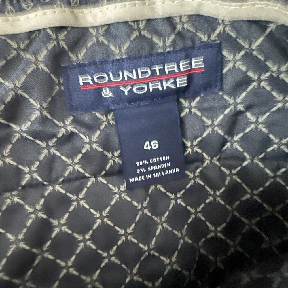 NWT Roundtree & Yorke Casual Mens Shorts 46 Gray Flat Front Stretch 9